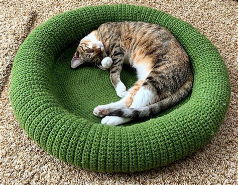 Crochet Cat Bed and Cat Cave Patterns - Beautiful Dawn Designs
