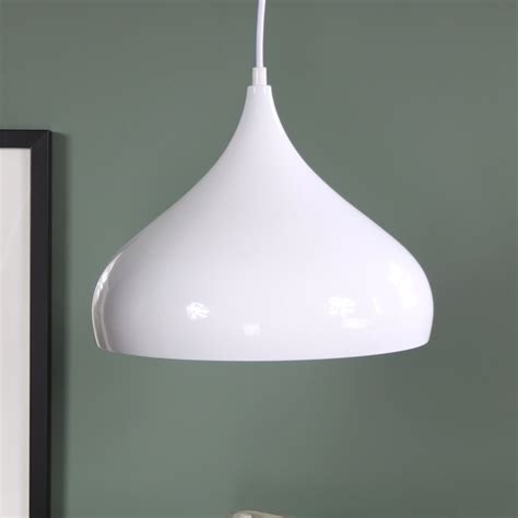 White Metal Dome Pendant Ceiling Light Fitting - Melody Maison®