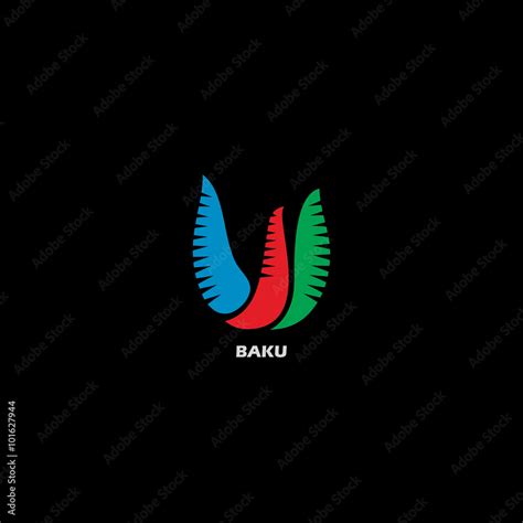 Baku symbol - flame towers - bird symbol Stock Vector | Adobe Stock