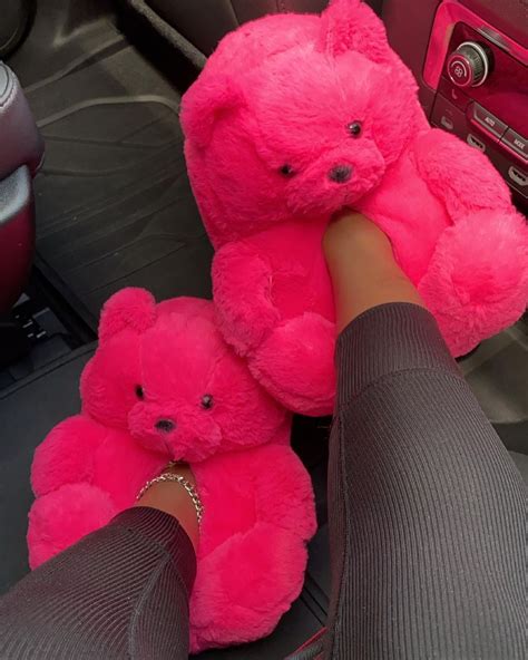 @off.thehanger on Instagram | Bear slippers, Teddy bear plush, Fashion slippers