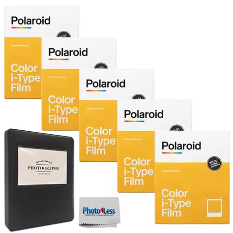 Polaroid Color Film for i-Type 5 Packs (8 Per Pack) + Album + Cloth - Walmart.com