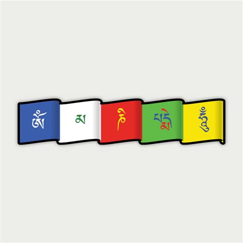 Buddhist mantra flag - sticker - TheMisfit.World