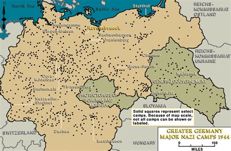 Major camps in Greater Germany, Ravensbrueck indicated