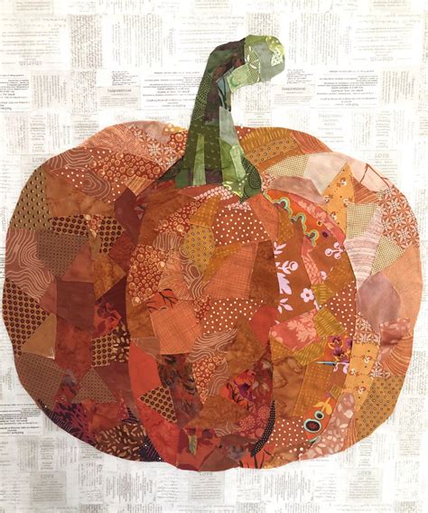 Harvest Pumpkin – Collage Quilter | Art quilts, Landscape art quilts, Fall quilts