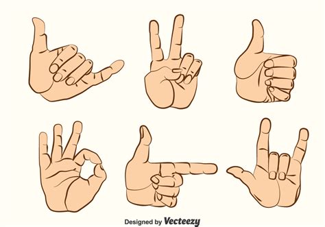 Hand Gestures Vector Set 125864 Vector Art at Vecteezy