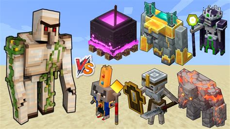 OP Mutant Iron Golem vs Minecraft Dungeons Mobs and Bosses - Mindovermetal English