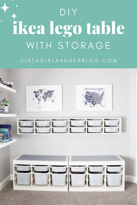 DIY IKEA LEGO Table with Storage | Abby Organizes