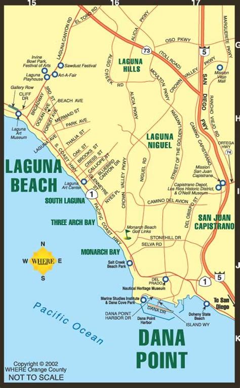 Map of Laguna Beach Beaches