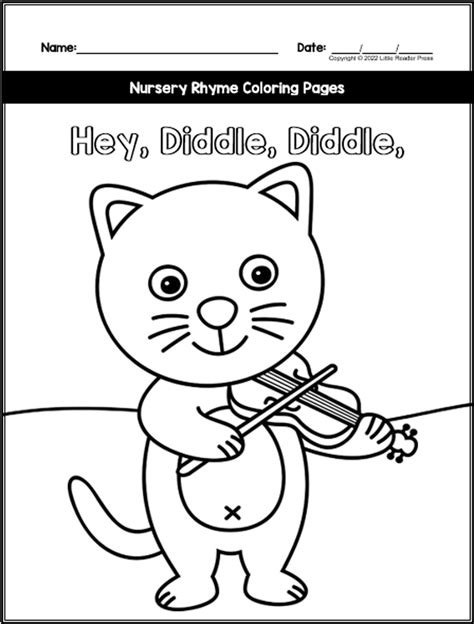 Hey Diddle Diddle Coloring Page