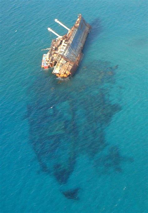 SS American Star's destroyed stern below the surface of Fuerteventura ...