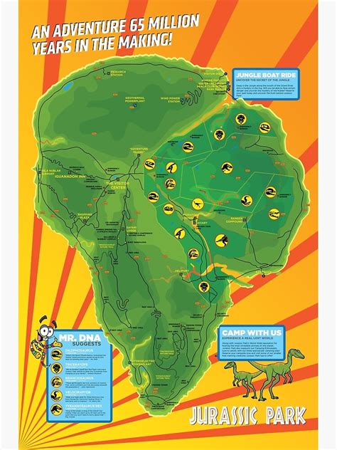 "Jurassic Park - Map" Poster for Sale by Spinomonkey | Redbubble