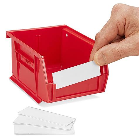 Bin Label Holder - 3 x 1" S-12552 - Uline | Stackable bins, Bin labels, Plastic stackable bins