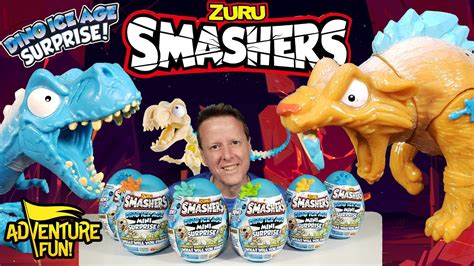 Zuru Smashers Dino Ice Age Mini Surprise! Rare T-Rex T Bones & Dinosaur ...