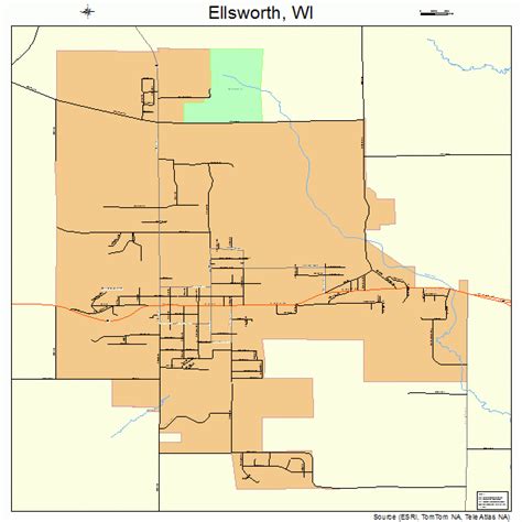 Ellsworth Wisconsin Street Map 5523525