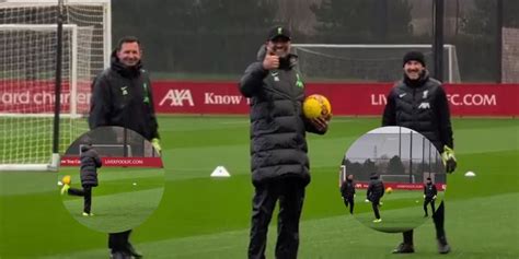 Klopp shows off his skills before joyously realising it was on camera