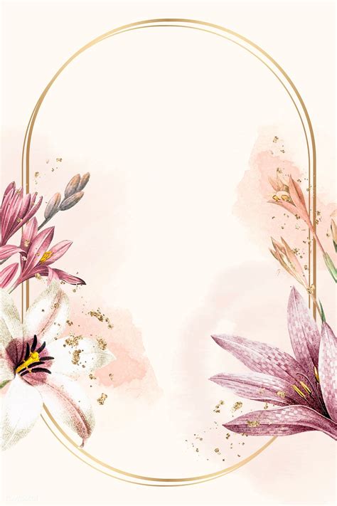Download premium vector of Floral gold frame on beige background vector | Beige background ...