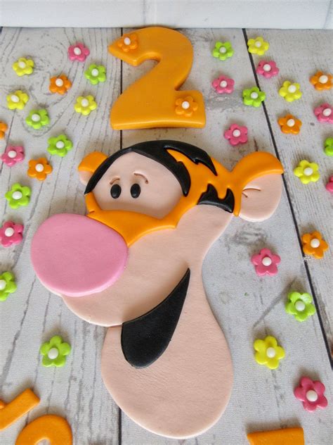 Tigger edible cake topper. Fondant tigger cake topper. | Etsy