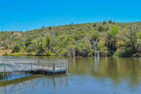 View of Fain Lake in Prescott Valley, Yavapai County, Arizona USA Stock Image - Image of game ...