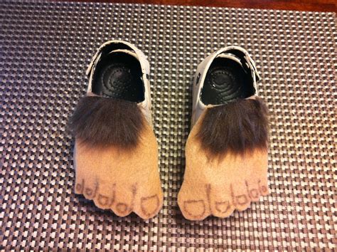 Toddler sized Hobbit feet - Black crocs from Walmart painted flesh ...