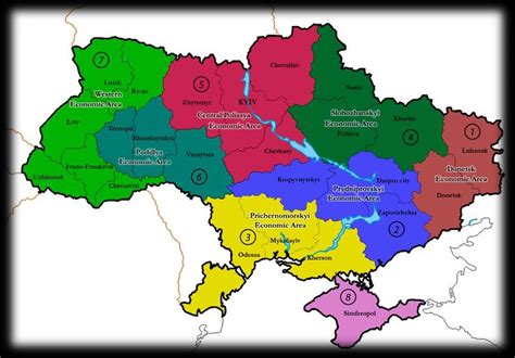 Map of economic areas of Ukraine according to the location of regional ...