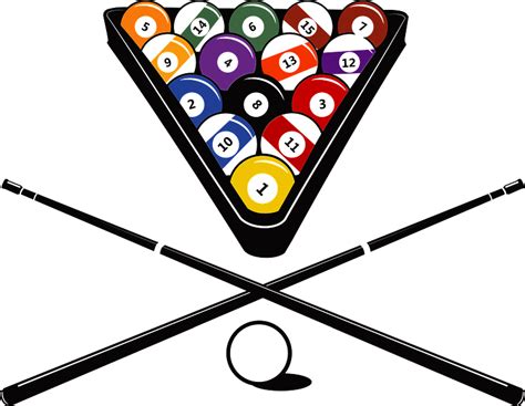 Billiard Balls and Cues clipart. Free download transparent .PNG | Creazilla