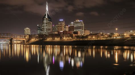 The Nashville Skyline At Nighttime Background, Nashville Tn Picture ...