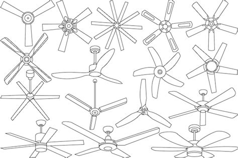 Premium Vector | Ceiling Fan Outline Bundle