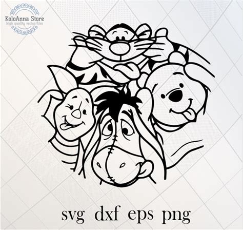 Winnie the Pooh Svg Bear Winnie Svg Friends Svg Piglet Svg | Etsy Canada