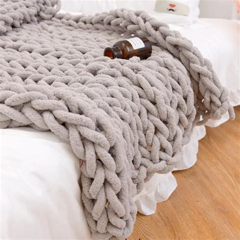 Aliexpress.com : Buy Nordic Thick Line Knitted Blanket 8 Colors Hand ...