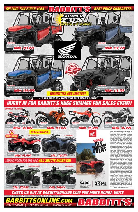 Babbitt's Has The Hottest Deals on Powersports Vehicles