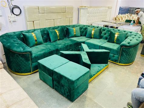 Green Wooden Living room furniture., For Home, Size: 9/7 at Rs 48000/set in Delhi