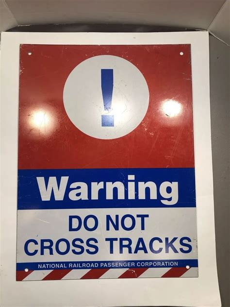 Vintage Sign Warning Do Not Cross Tracks National Railroad Passenger Corp. | eBay | Plaque sign ...