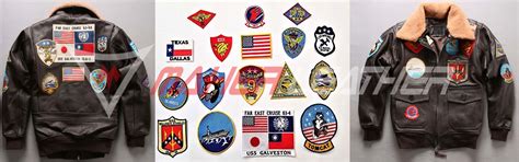 What patches were on tom cruises' top gun jacket?