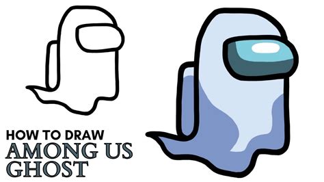 How To Draw Among Us Ghost Crewmate | Easy Step By Step Drawing Tutorial