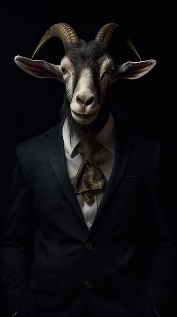 Premium Photo | A goat with a human face in a suit for concept of ...