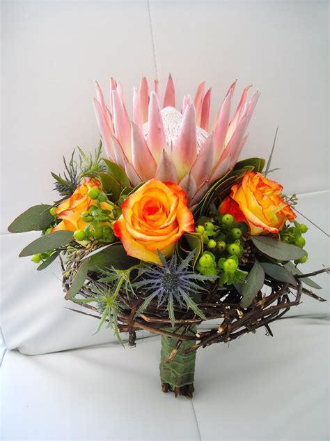 Stunning King Protea bouquet. | Protea bouquet, Wedding colors, Bridal bouquet