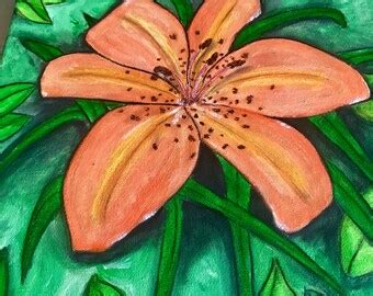 Tiger lily painting | Etsy