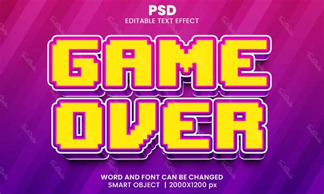 Game Over Retro Text Effect | Photoshop PREMIUM PSD File