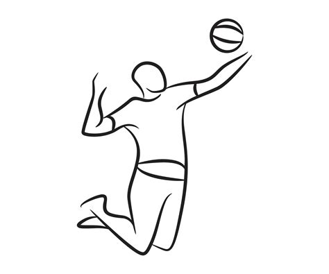 volleyball player sketch line illustration 7420950 Vector Art at Vecteezy