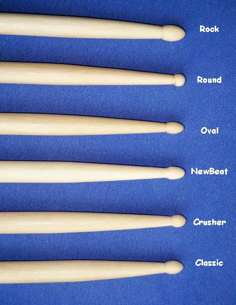 Tip, sizes of the sticks of StarWood models - StarWood Drumsticks