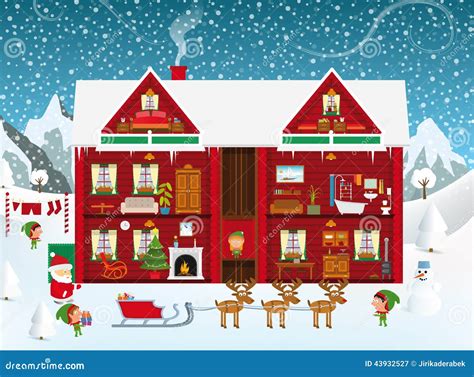 Inside The Santa´s House Stock Vector - Image: 43932527