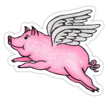 Flying Pig Sticker by dmharada | Flying pigs art, Flying pig drawing ...