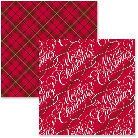 Merry Christmas/Red Plaid Christmas Wrapping Paper Rolls, Pack of 2 ...