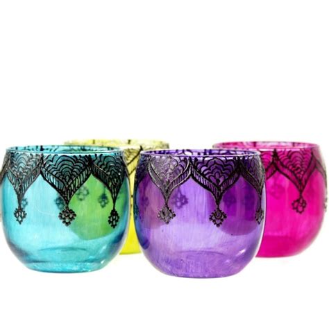 Moroccan hand decorated glass candle holders | Hanging jars, Moroccan decor, Moroccan lanterns