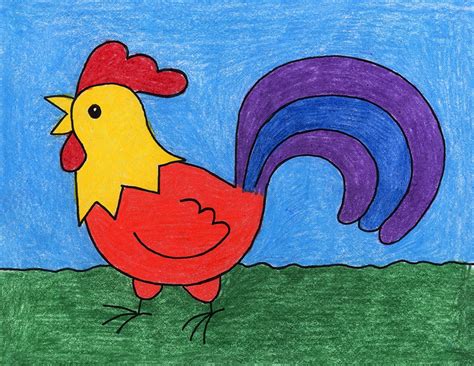 Easy How to Draw a Rooster Tutorial