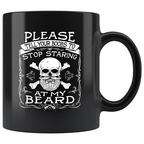 Funny Beard Black Ceramic Coffee Mug Quotes Cup Sayings - uscoolprint