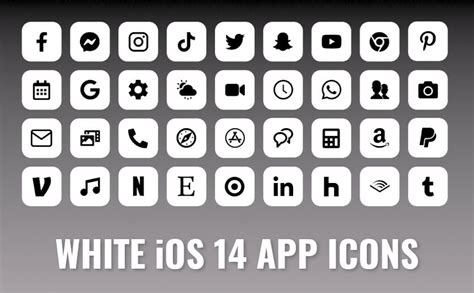 Black and White iOS App Icons