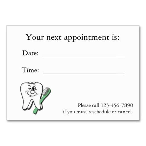 Dental Appointment Card | Zazzle | Dental business cards, Appointment cards, Lawyer business card