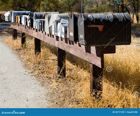 Row Of Rural Mailboxes Royalty Free Stock Images - Image: 3277129