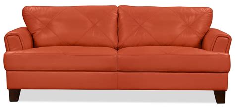 Vita 100% Genuine Leather Sofa – Terracotta | The Brick | Genuine ...